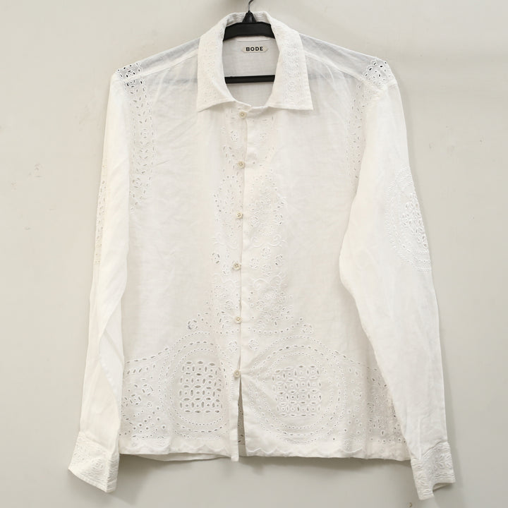 Bode Belvoir Shirt White