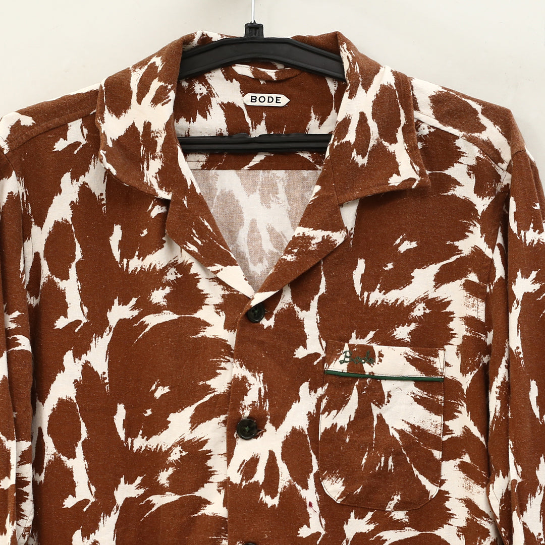 Bode Flannel Cow Print Long Sleeve Men's Buttondown Shirt