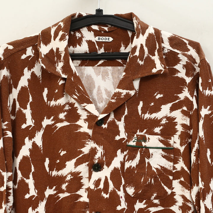 Bode Flannel Cow Print Long Sleeve Men's Buttondown Shirt