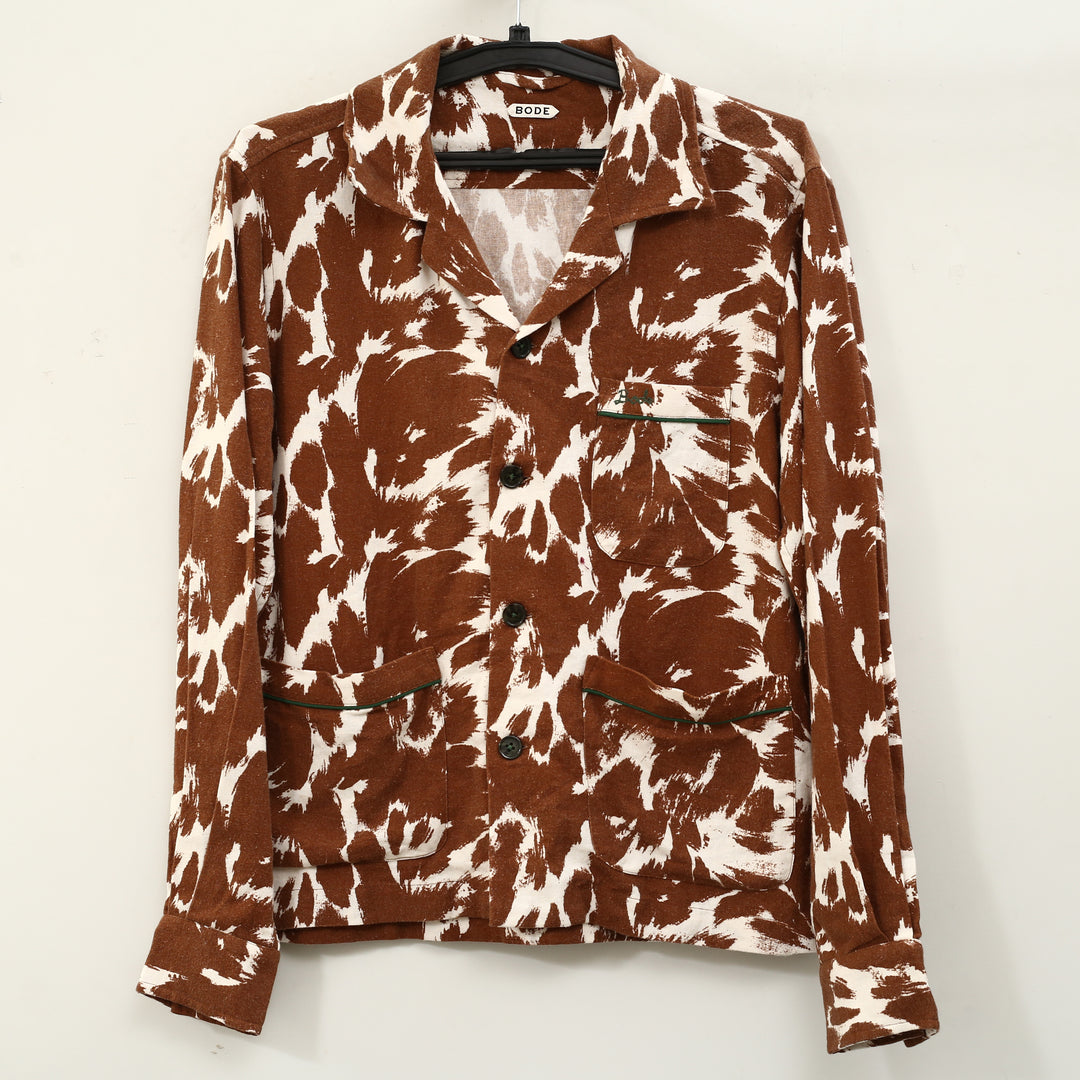 Bode Flannel Cow Print Long Sleeve Men's Buttondown Shirt
