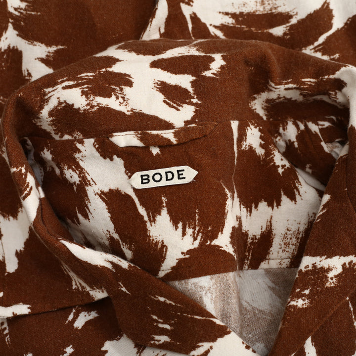 Bode Flannel Cow Print Long Sleeve Men's Buttondown Shirt