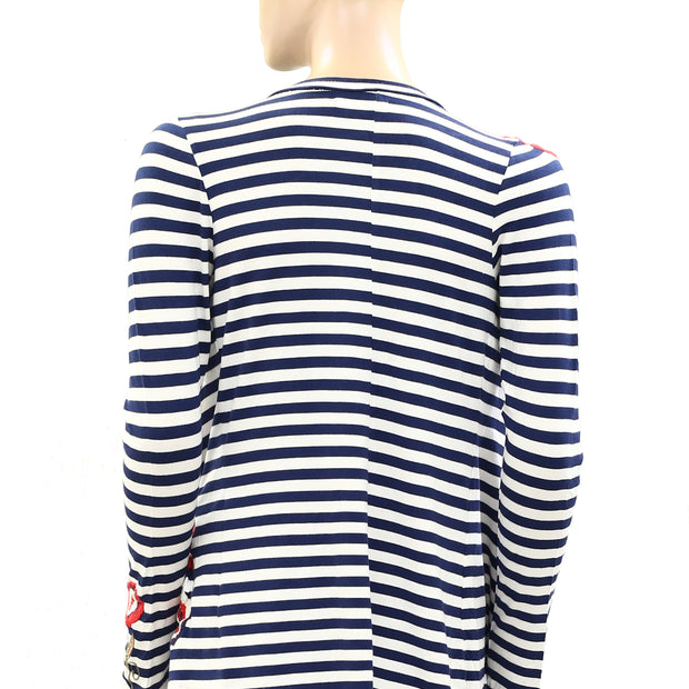 Caite Anthropologie Striped Coverup Tunic Top