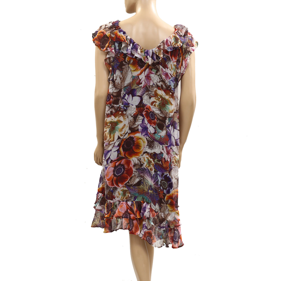 Anthropologie Ruffled Mini Wrap Dress