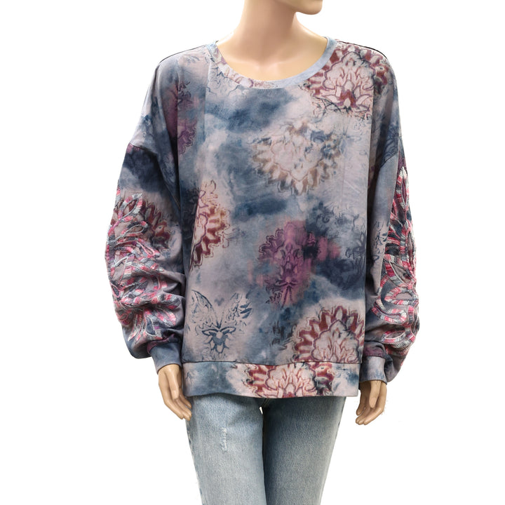 Anthropologie The Niki Bubble Sweatshirt by Pilcro