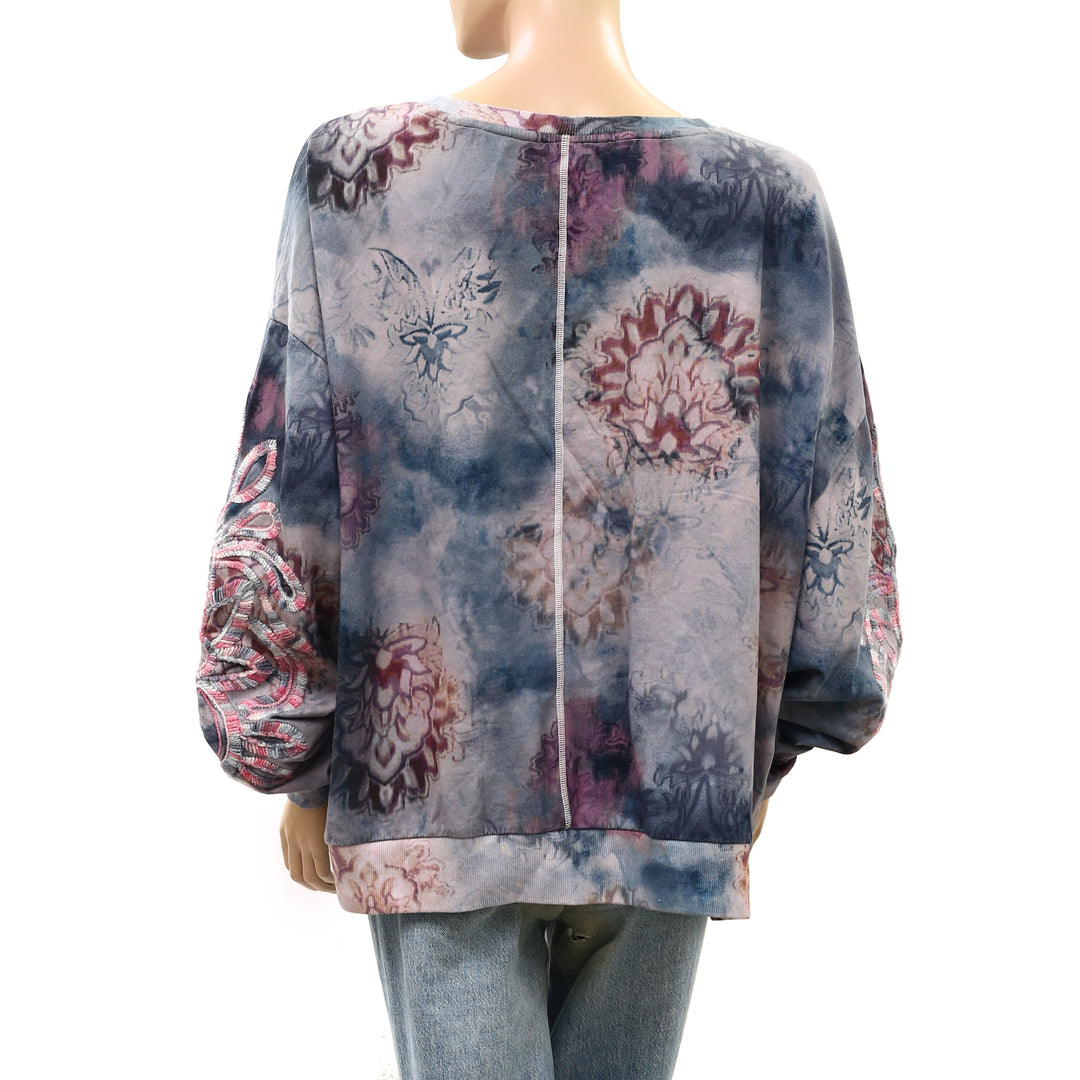 Anthropologie The Niki Bubble Sweatshirt by Pilcro