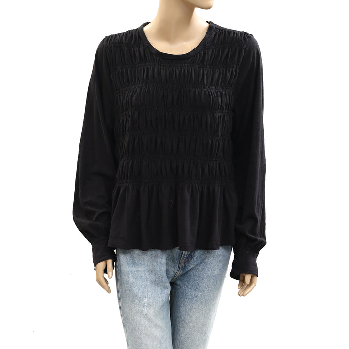 Anthropologie Pilcro Long-Sleeve Smocked Top