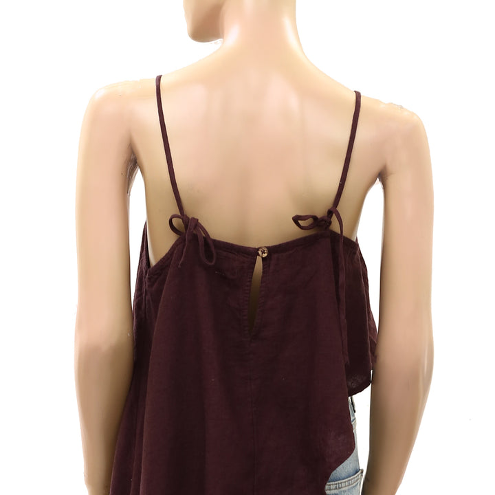 Free People Free-est Sandshell Linen Delia Cami Tank Top