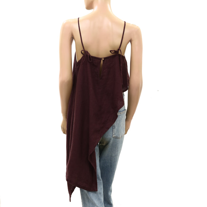 Free People Free-est Sandshell Linen Delia Cami Tank Top