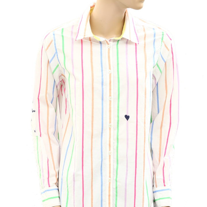 Kerri Rosenthal Mia Multi Striped Shirt Tunic Top