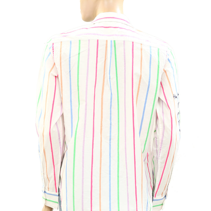 Kerri Rosenthal Mia Multi Striped Shirt Tunic Top