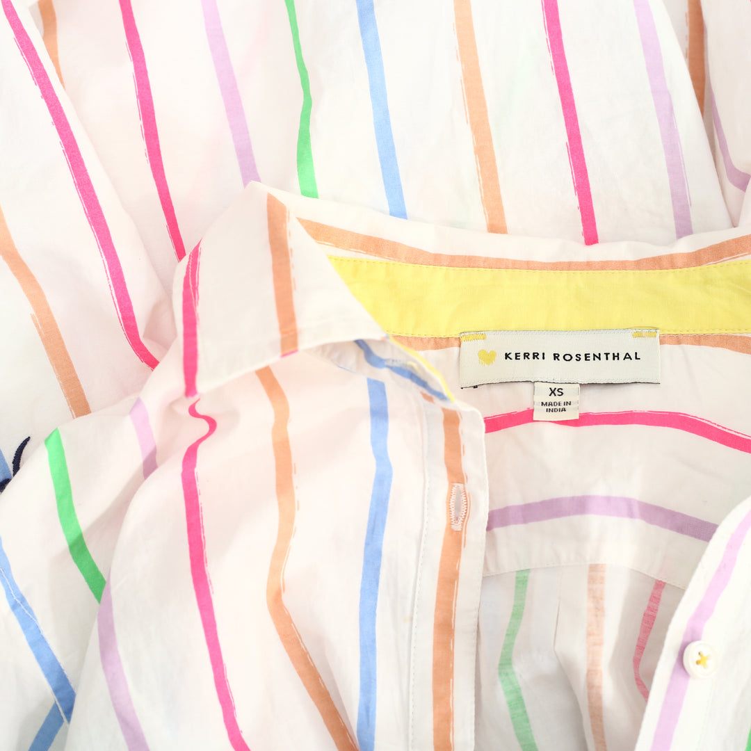 Kerri Rosenthal Mia Multi Striped Shirt Tunic Top