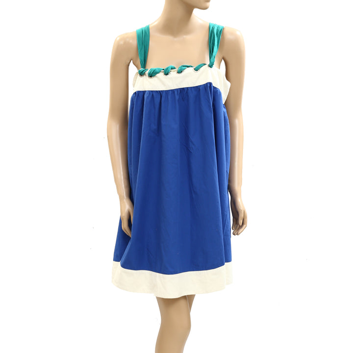 By Anthropologie Sleeveless Whipstitch Mini Dress