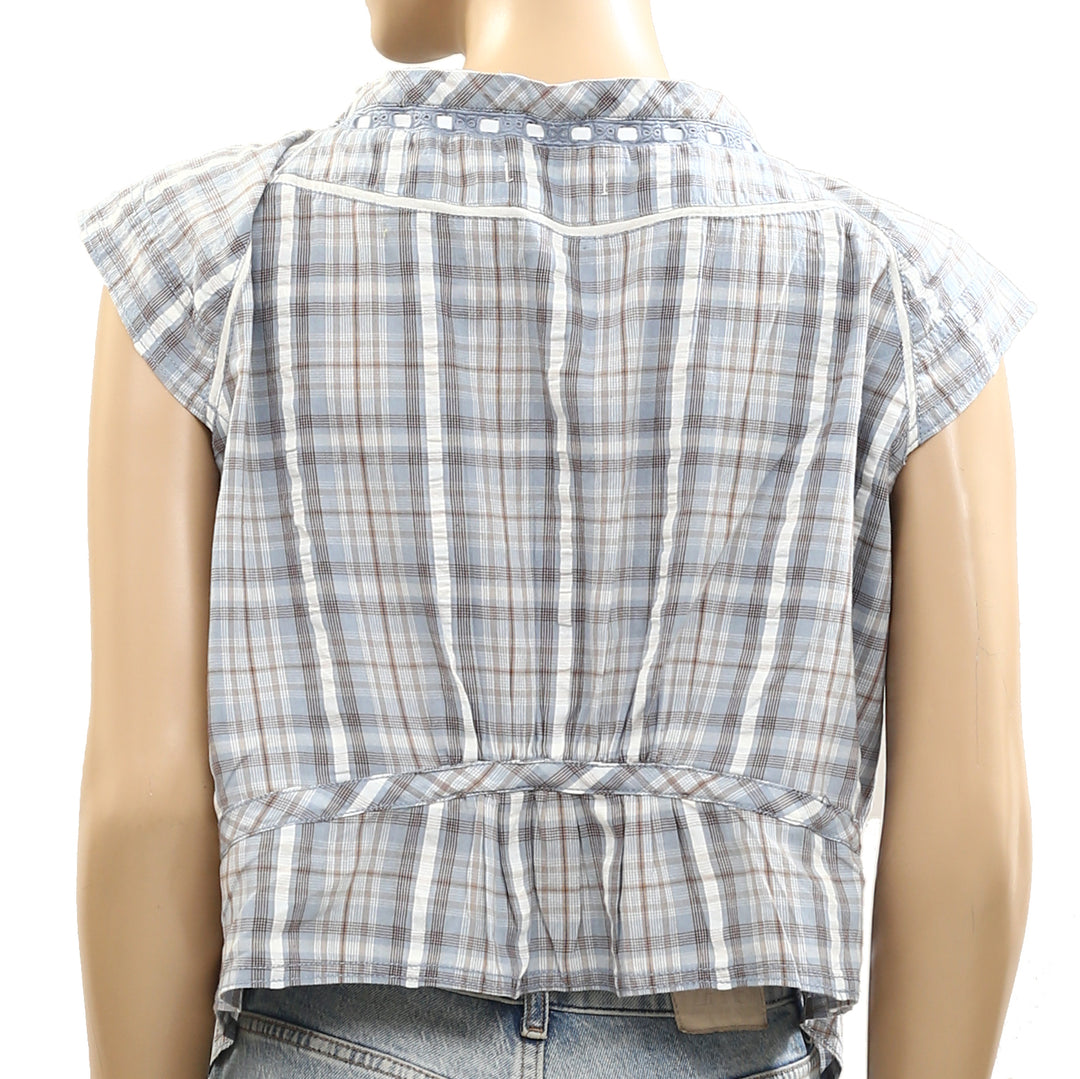 Free People We The Free Evora Plaid Blouse Top