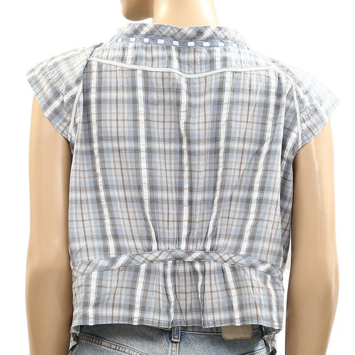 Free People We The Free Evora Plaid Blouse Top
