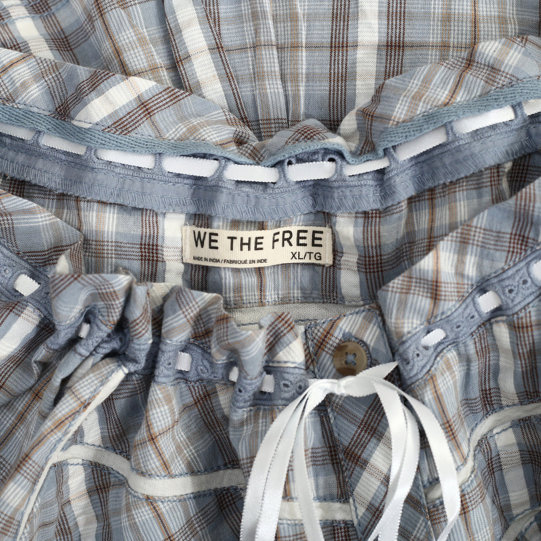 Free People We The Free Evora Plaid Blouse Top