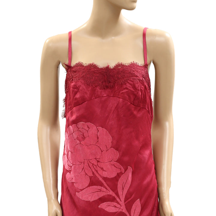 Anthropologie Floral Midi Slip Dress