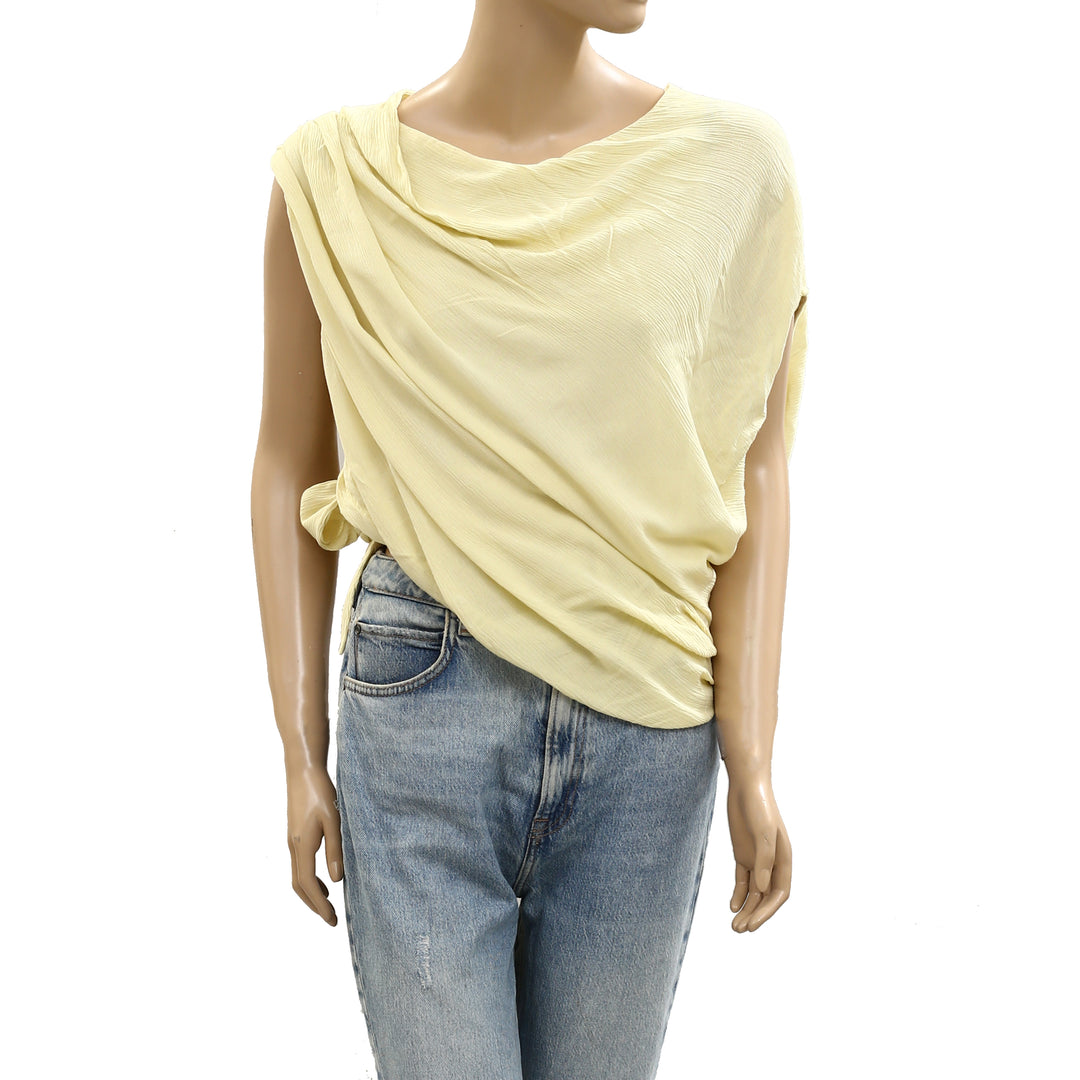 Free People Free Est Blake Off-The-Shoulder Draped Blouse Top