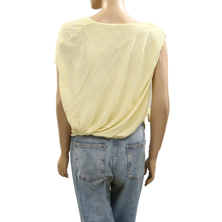 Free People Free Est Blake Off-The-Shoulder Draped Blouse Top