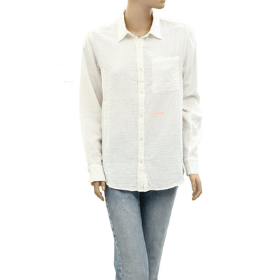 Kerri Rosenthal Solid Buttondown Shirt Tunic Top