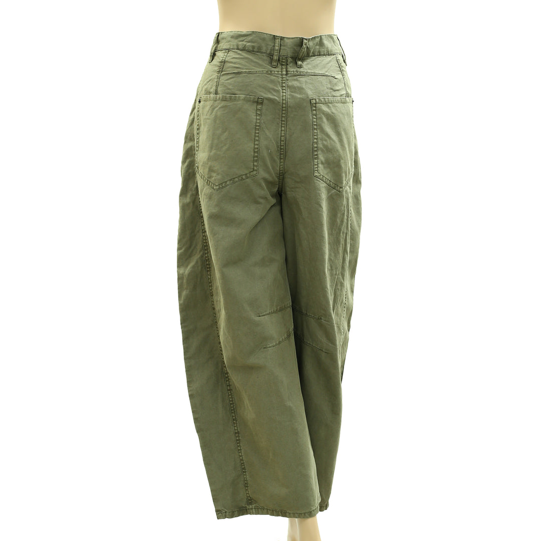 Free People We The Free Good Luck Mid-Rise Cord Barrel Jeans Pants