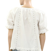 Sandy Liang Eyelet Embroidered Blouse Top