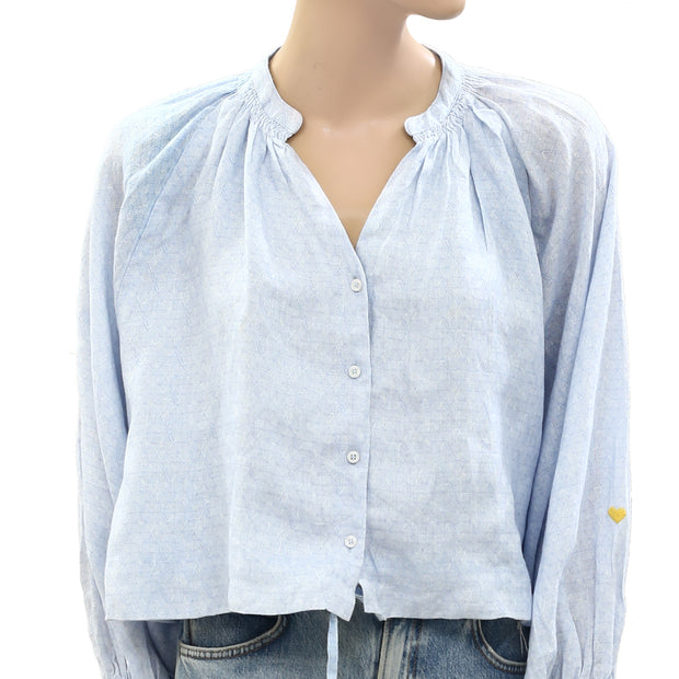 Kerri Rosenthal Buttondown Cropped Shirt Blouse Top
