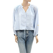 Kerri Rosenthal Buttondown Cropped Shirt Blouse Top