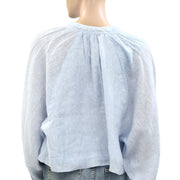 Kerri Rosenthal Buttondown Cropped Shirt Blouse Top
