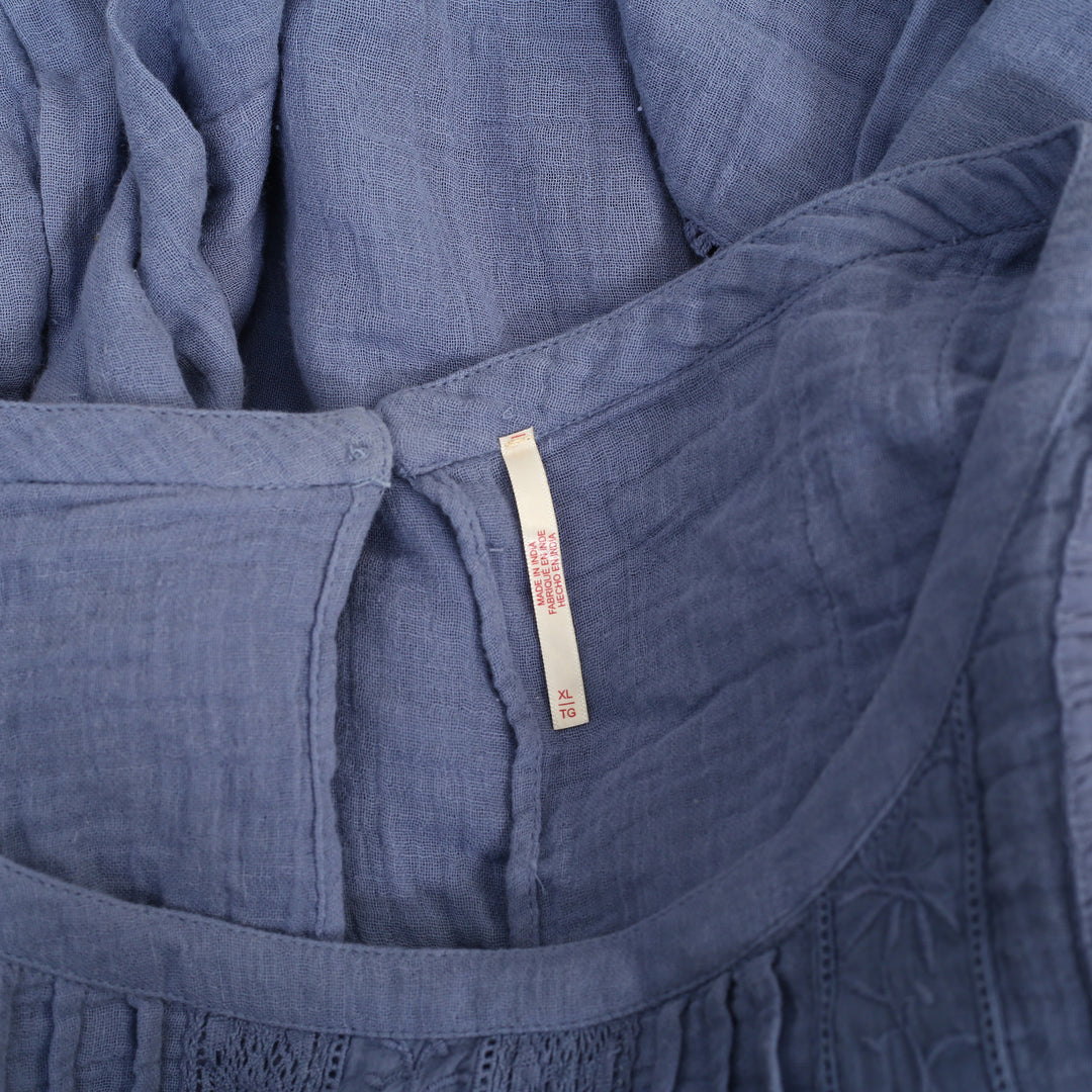 Free People Eden Lace Tee Blouse Top