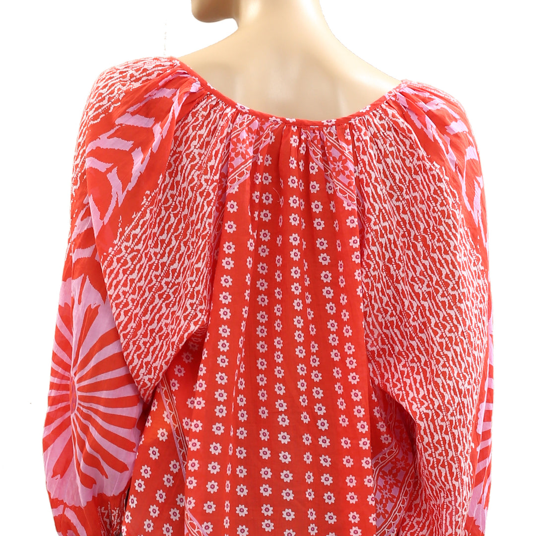 Free People Elena Printed Blouse Top