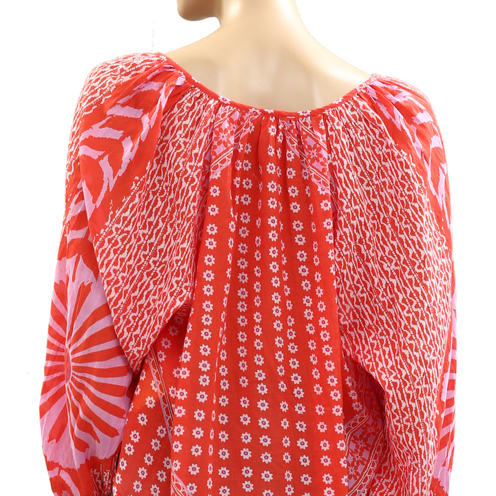 Free People Elena Printed Blouse Top