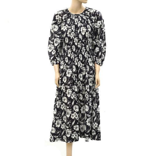 The Great Smocked Floral Printed Midi Dress