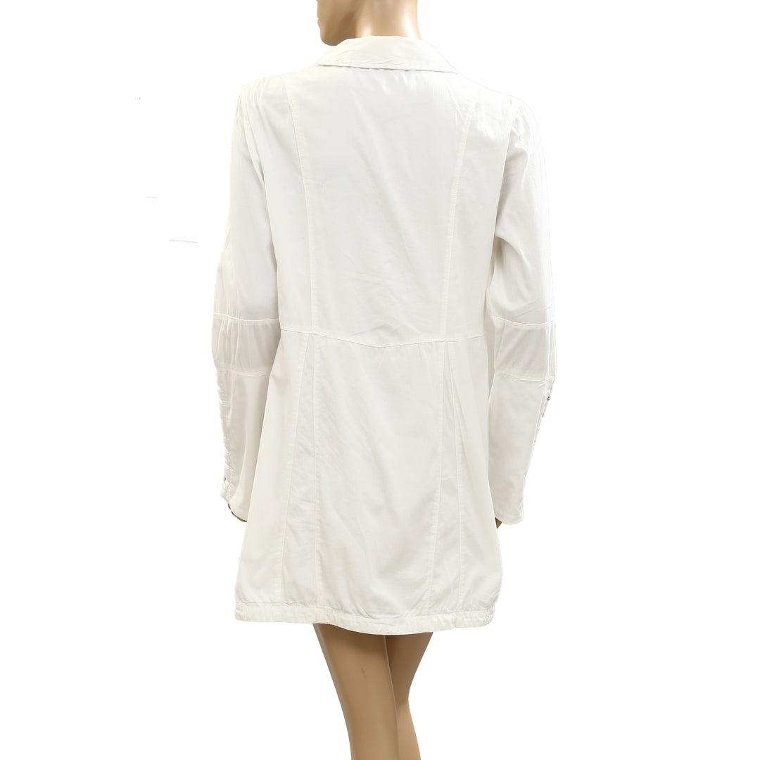 Free People Thea Solid Tunic Button Front Mini Dress