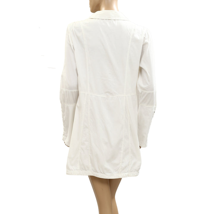 Free People Thea Solid Tunic Button Front Mini Dress