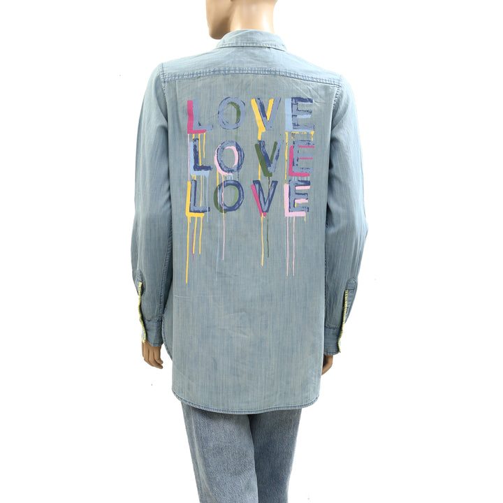 Kerri Rosenthal Mia Denim Shirt Top