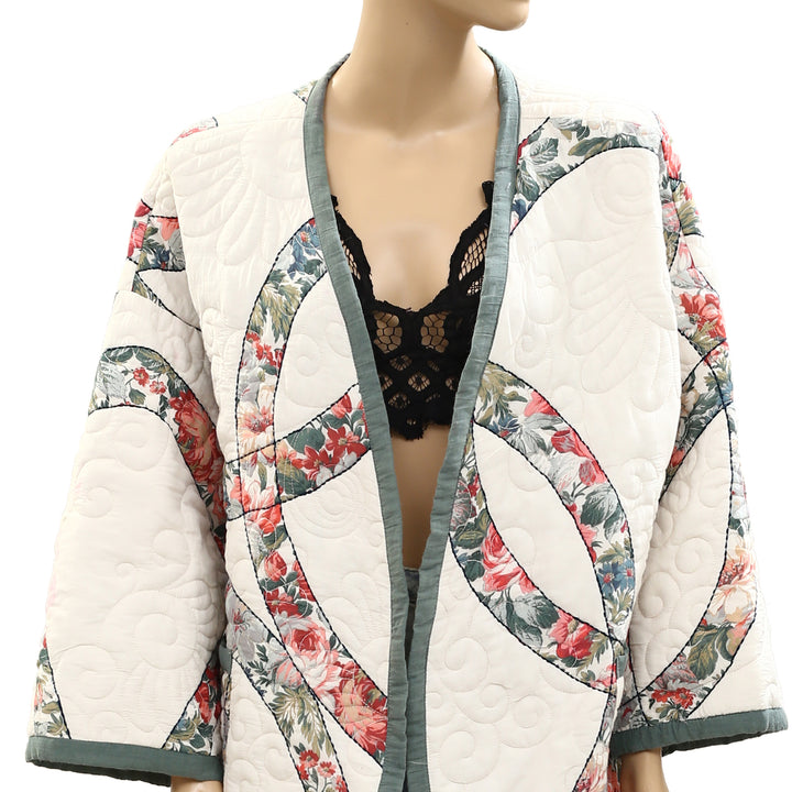 By Anthropologie Quilted Robe Jacket Top