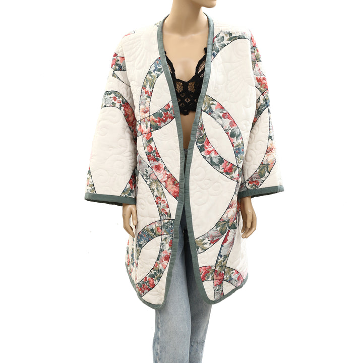 By Anthropologie Quilted Robe Jacket Top