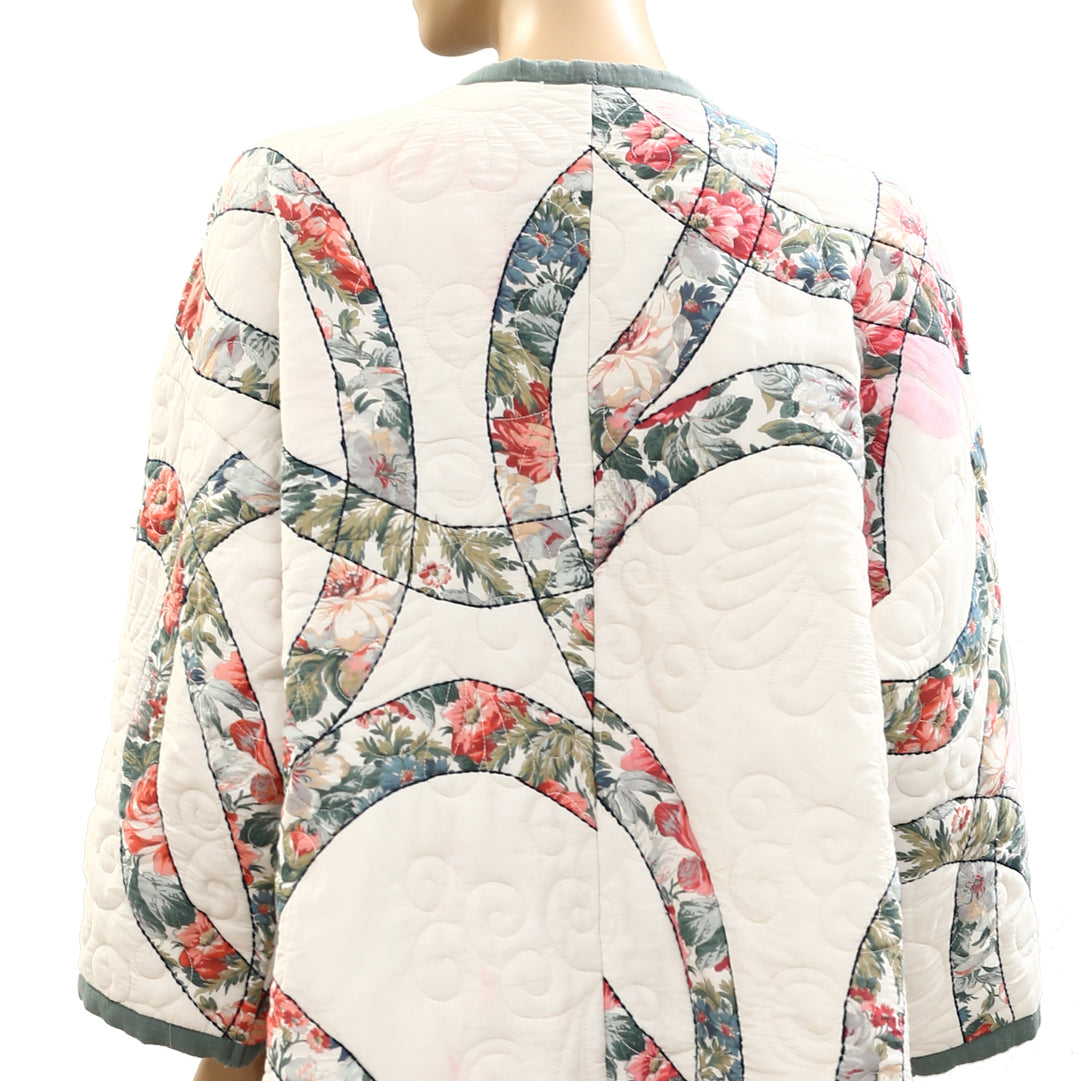 By Anthropologie Quilted Robe Jacket Top