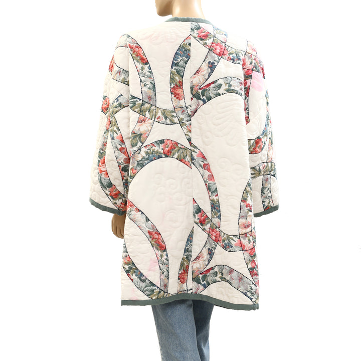 By Anthropologie Quilted Robe Jacket Top