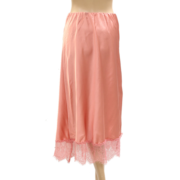 By Anthropologie Bias-Cut Lace-Trim Midi Skirt