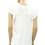 Maeve Anthropologie Catie Ruffle-Sleeved Tee Blouse Top