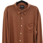 BONOBOS 剪裁合身纽扣棕色“HAWAIIAN”男式衬衫
