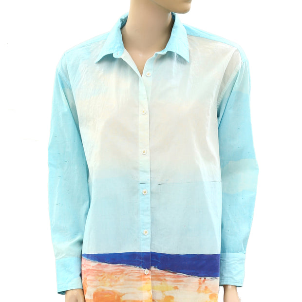 Kerri Rosenthal Tie & Dye Shirt Tunic Top
