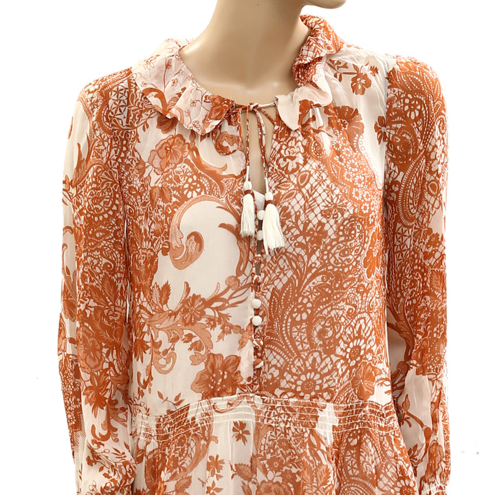 Anthropologie The Marais Printed Chiffon Mini Dress