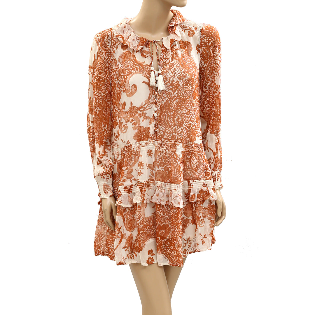 Anthropologie The Marais Printed Chiffon Mini Dress – White Chocolate Couture