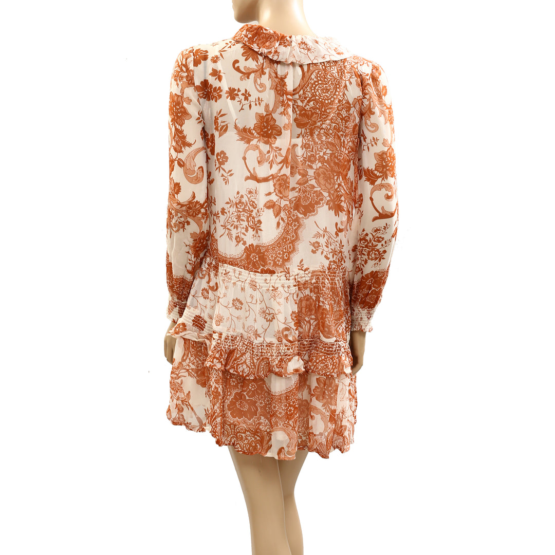 Anthropologie The Marais Printed Chiffon Mini Dress