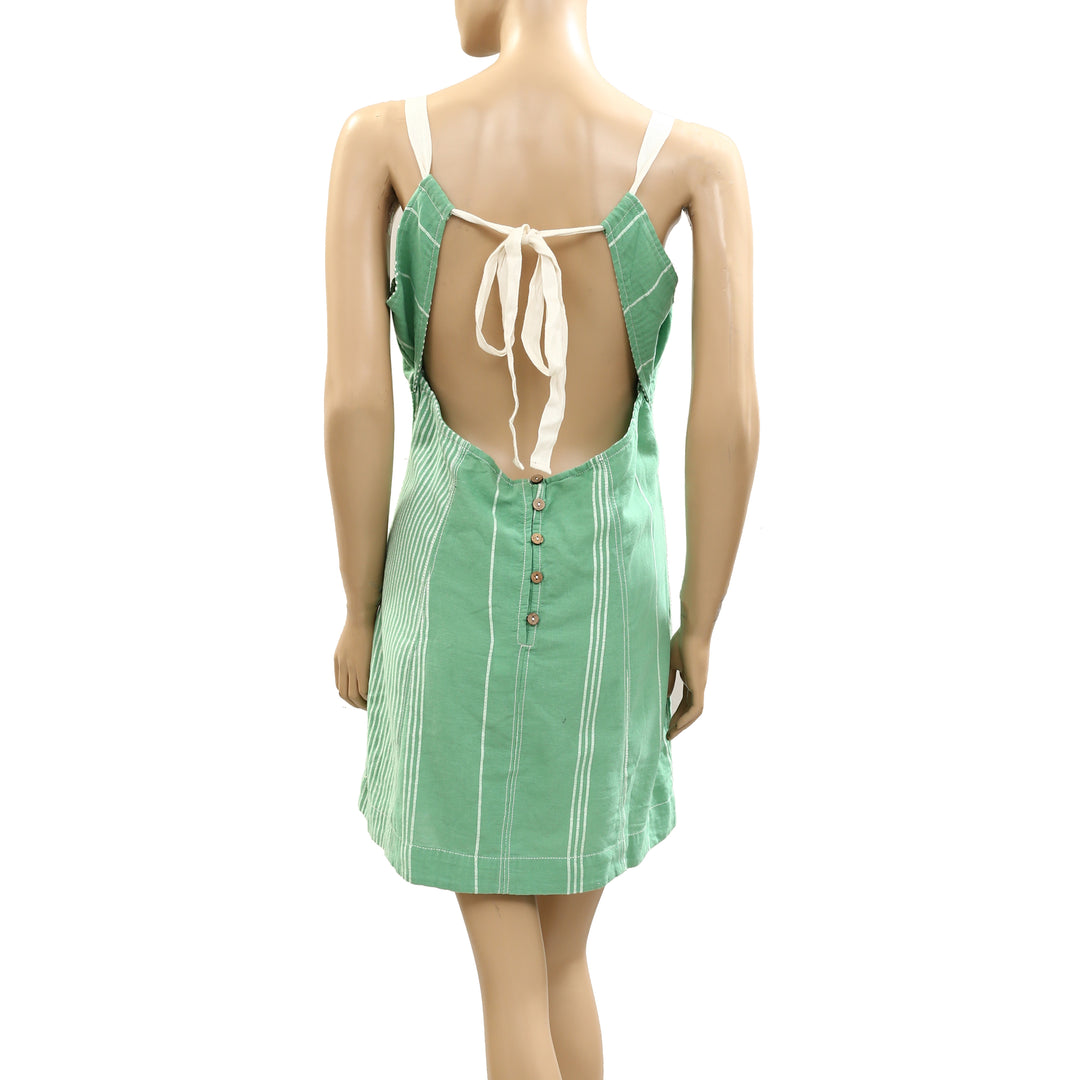 free people green striped dress Free People Surefire Mini Dress In Emerald Combo June Stripe - 45% Off