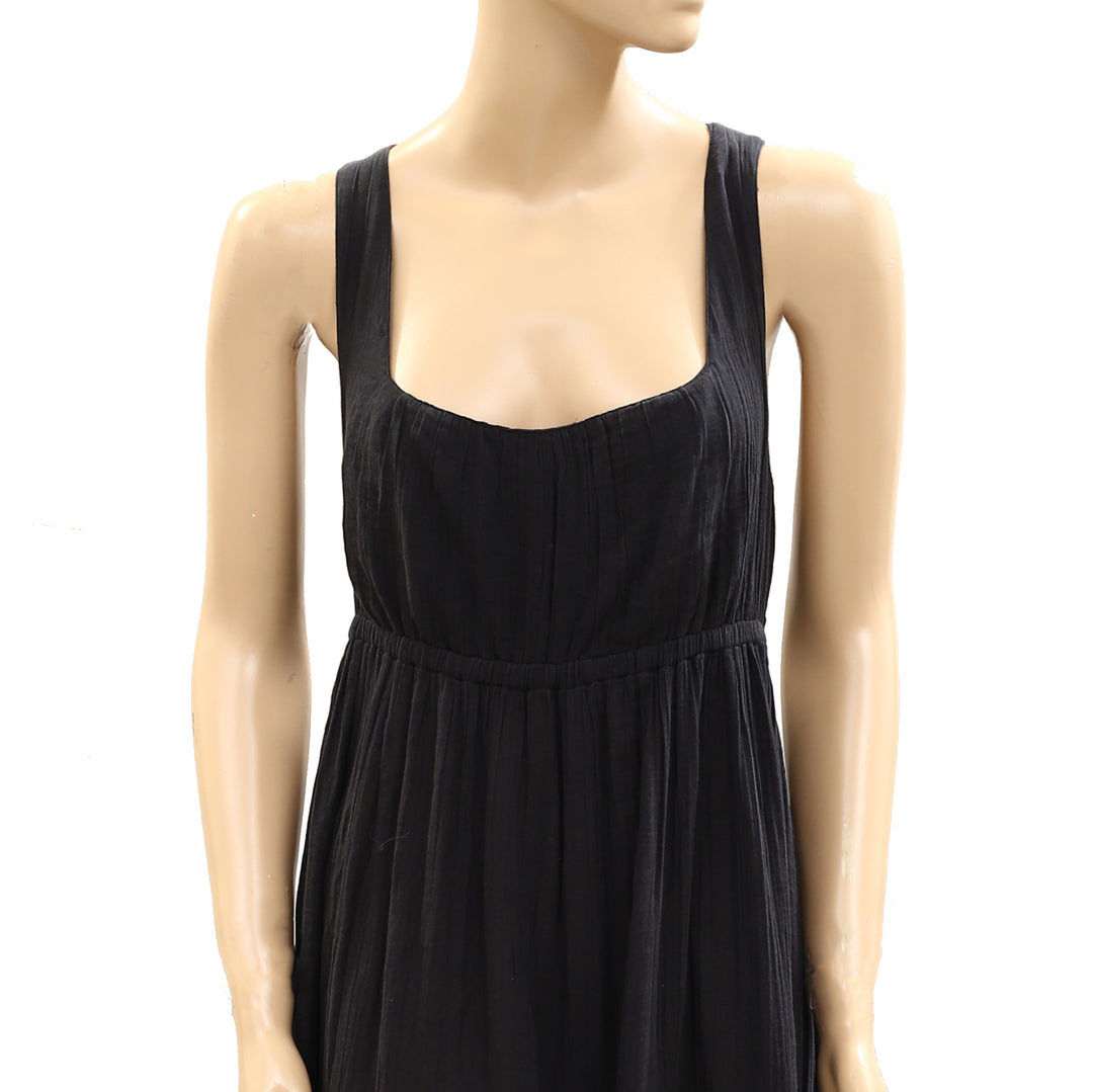 Anthropologie Pleated Sleeveless Criss Cross Maxi Dress