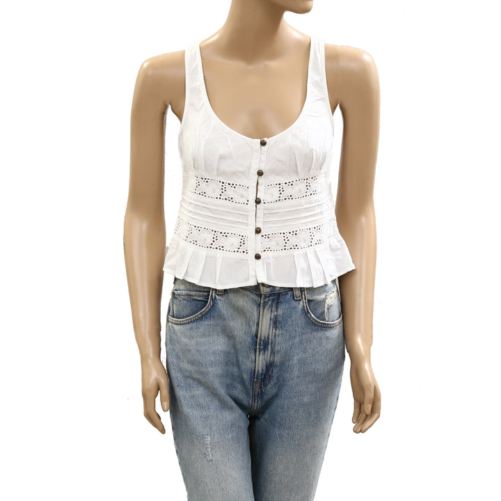 Free People Kianna Lace Tank Cami Blouse Top