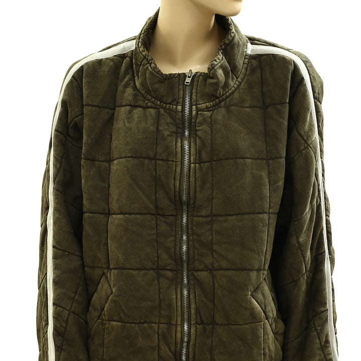 Free People Sports Rib Dolman Quilted Jacket Top